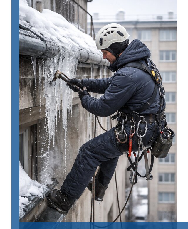 Удаление наледи и чистка водостоков в Людинове оперативно и безопасно