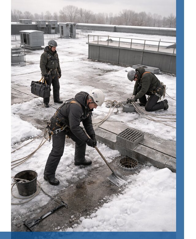 Абонентское обслуживание кровли зимой в Людинове от 8142 р. | ВЫСОТНИК-Люд