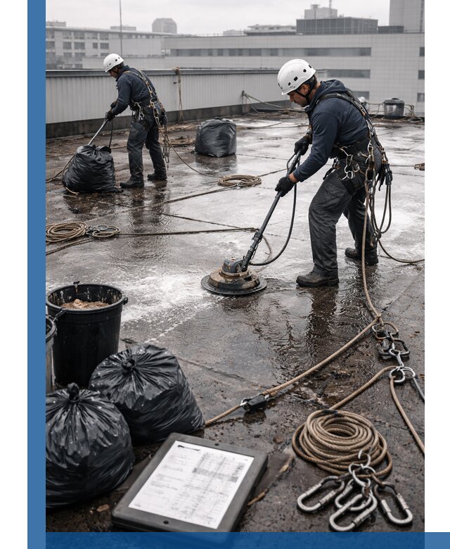 Плановая очистка кровли по графику в Людинове для безопасности