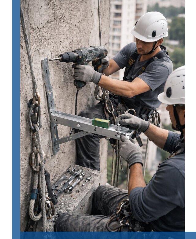 Установка кронштейнов кондиционера и крепежа в Людинове