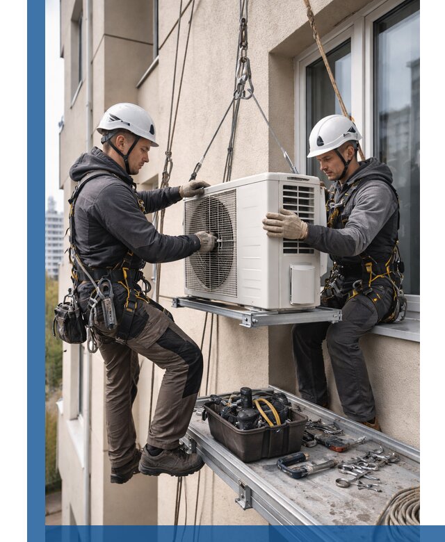 Перенос внешнего блока кондиционера в Людинове с монтажом и крепежом