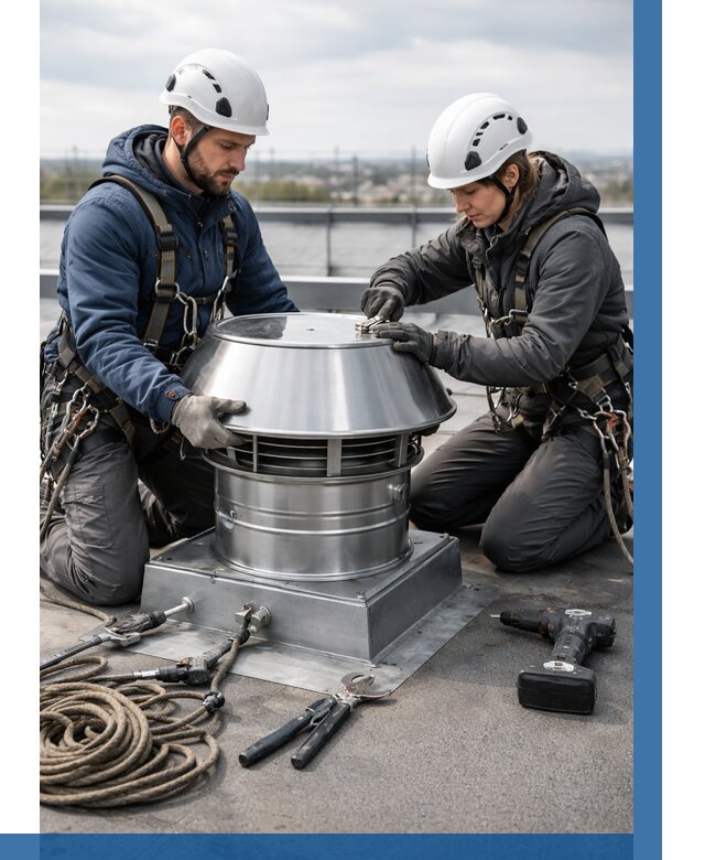 Установка дефлекторов на кровле в Людинове от 4580 р. | ВЫСОТНИК-Люд