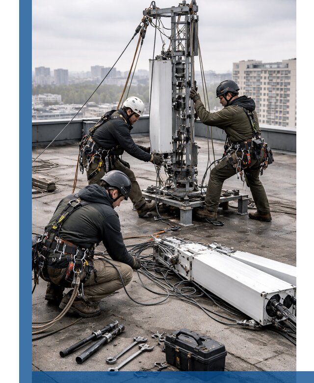 Демонтаж антенн на крыше зданий в Людинове с гарантией