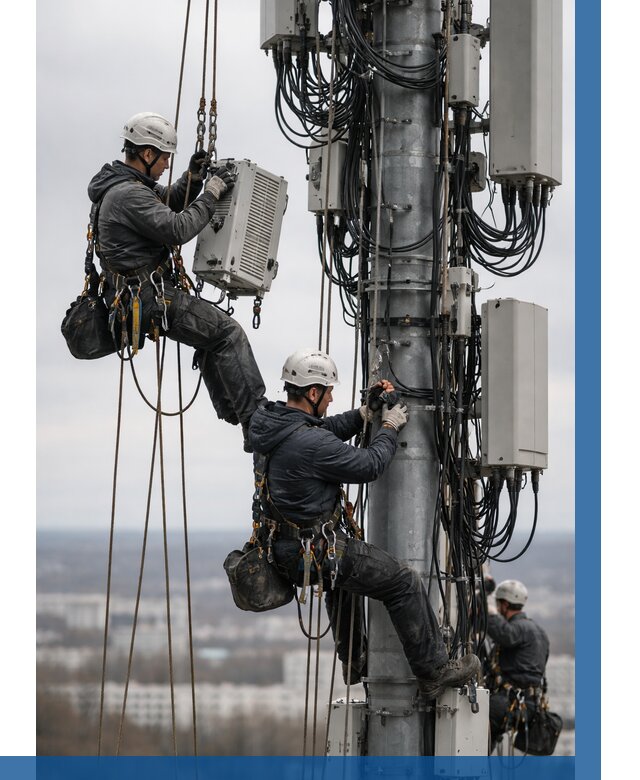 Монтаж оборудования связи на мачте в Людинове от 7634 р. | ВЫСОТНИК-Люд