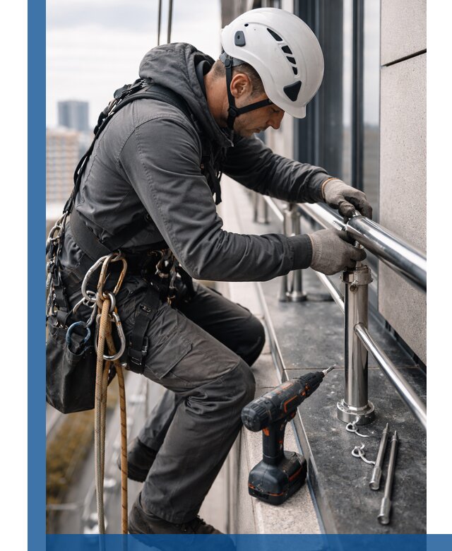 Монтаж ограждений на высоте в Людинове для зданий и конструкций