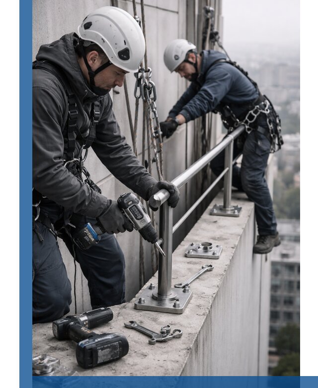 Монтаж перил на высоте в Людинове для жилых и промобъектов