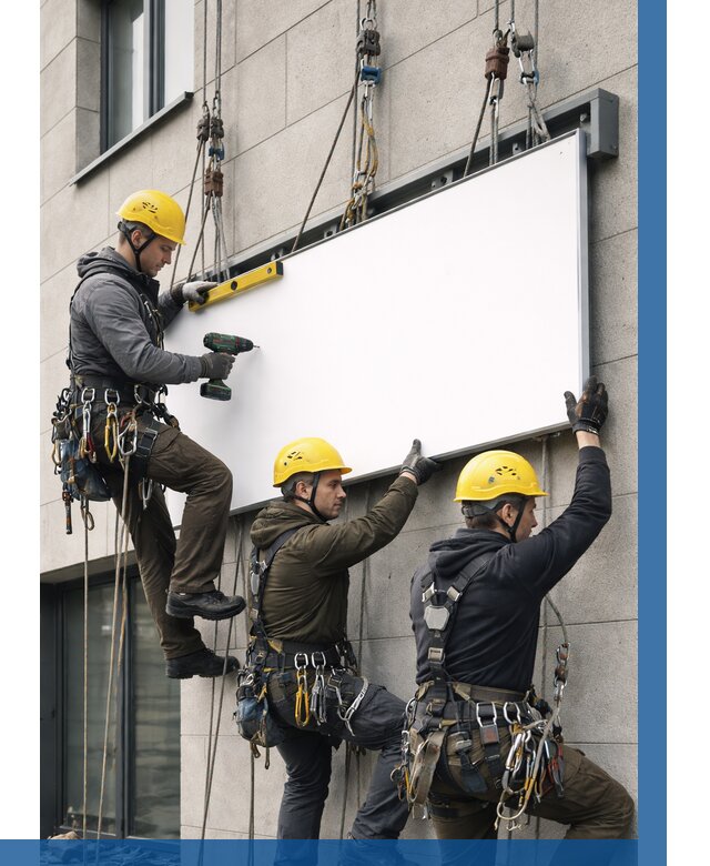 Монтаж рекламной вывески в Людинове от 8142 р. | ВЫСОТНИК-Люд