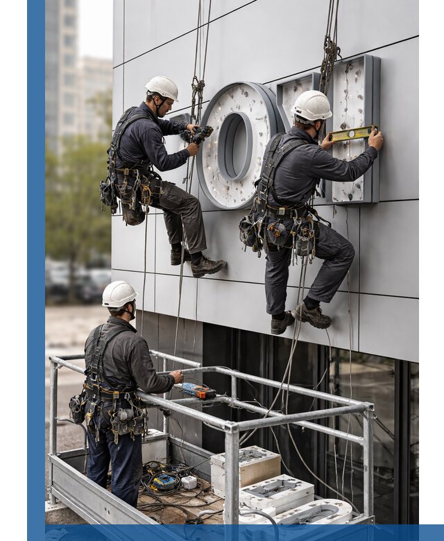 Профессиональный монтаж световых букв в Людинове под ключ