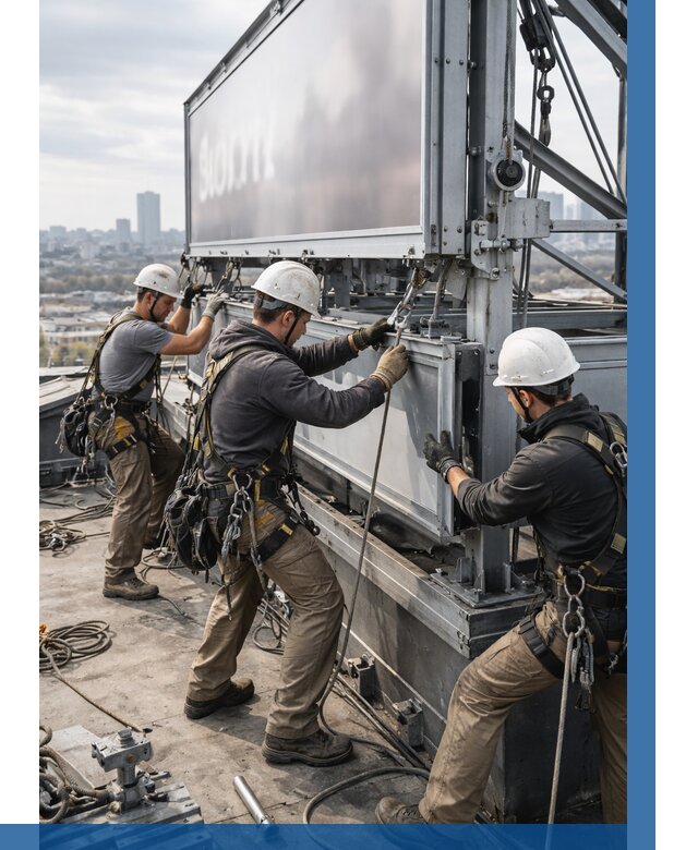 Монтаж крышной рекламной конструкции в Людинове от 61068 р.|ВЫСОТНИК-Люд