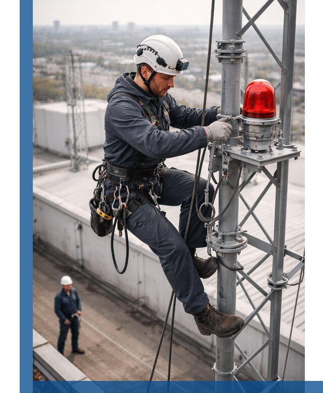 Монтаж заградительных огней и обслуживание объектов в Людинове