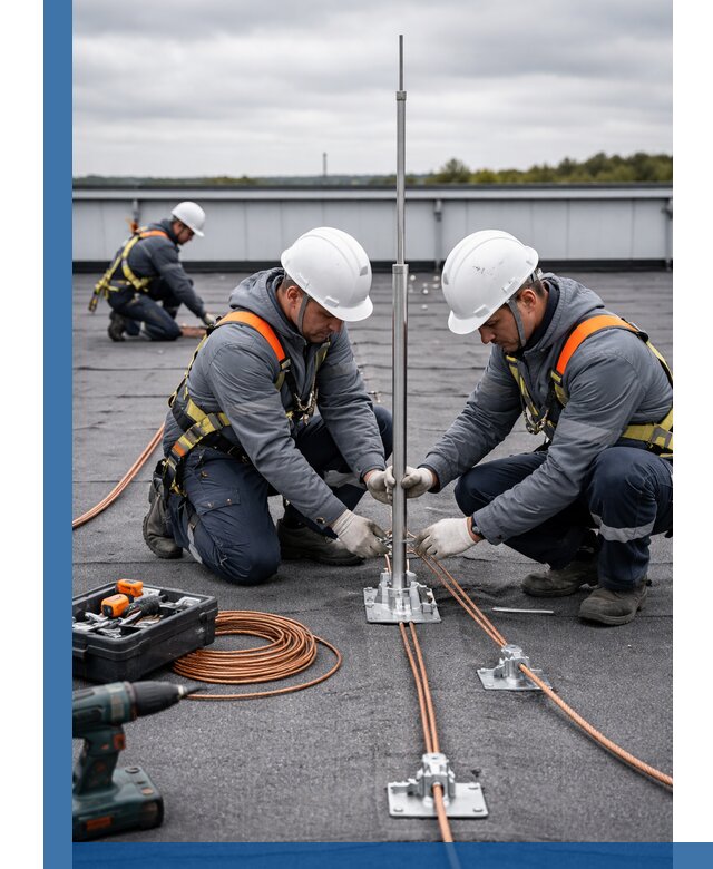 Монтаж молниезащиты на кровле в Людинове под ключ с гарантией