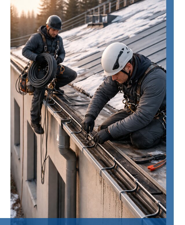 Монтаж греющего кабеля на кровле в Людинове от 458 р. | ВЫСОТНИК-Люд
