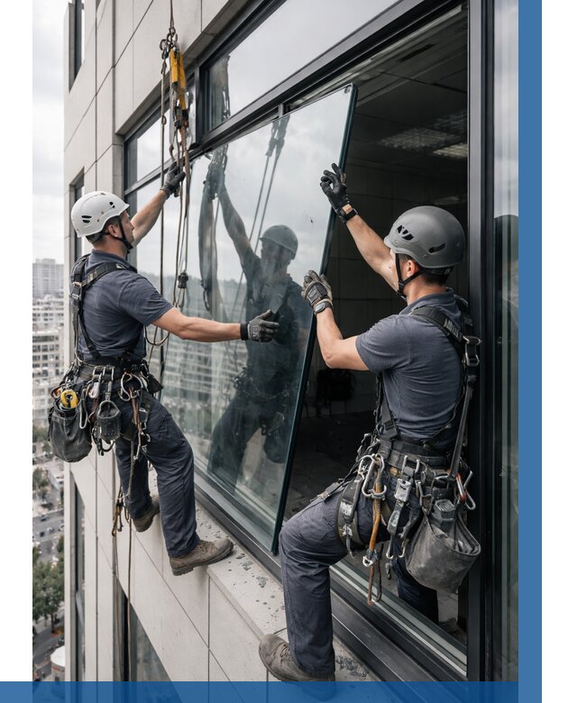 Замена стеклопакетов на высоте в Людинове от 5598 р. | ВЫСОТНИК-Люд