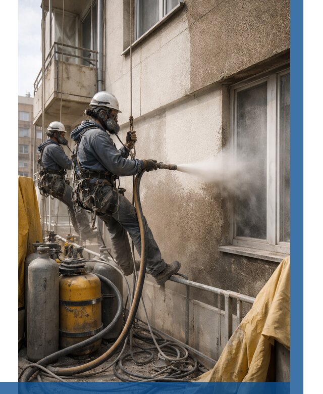 Пескоструйная очистка фасада в Людинове от 662 р. | ВЫСОТНИК-Люд