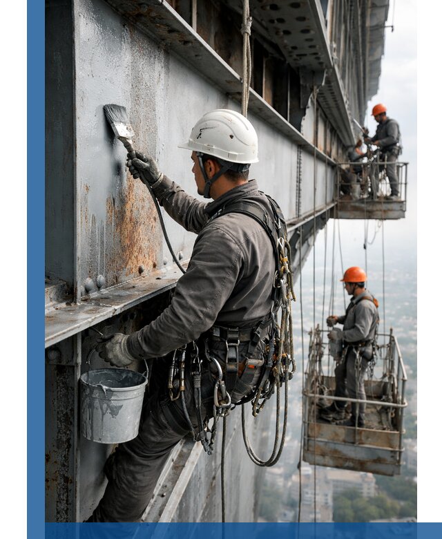 Покраска металлоконструкций на высоте в Людинове профессионально