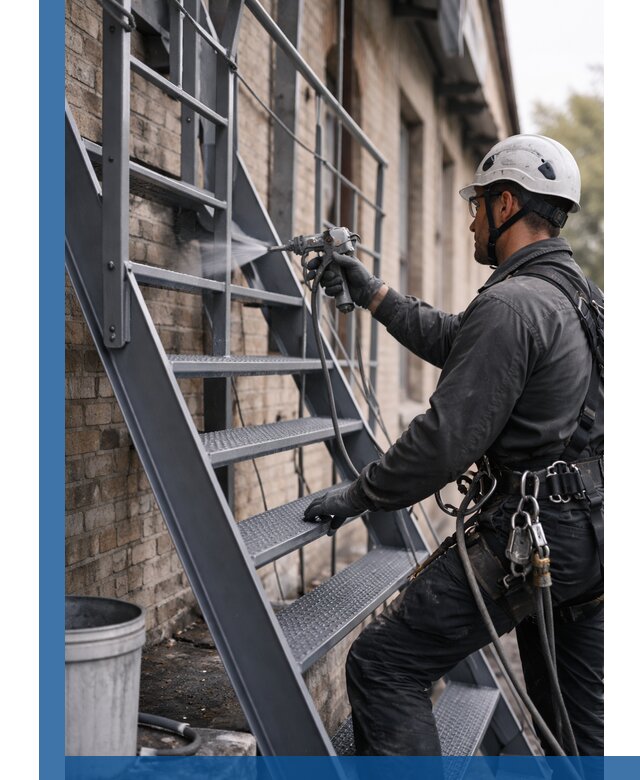 Покраска и антикоррозионная защита пожарных лестниц в Людинове