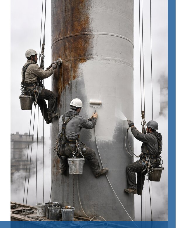 Покраска дымовых труб в Людинове от 8651 р. | ВЫСОТНИК-Люд