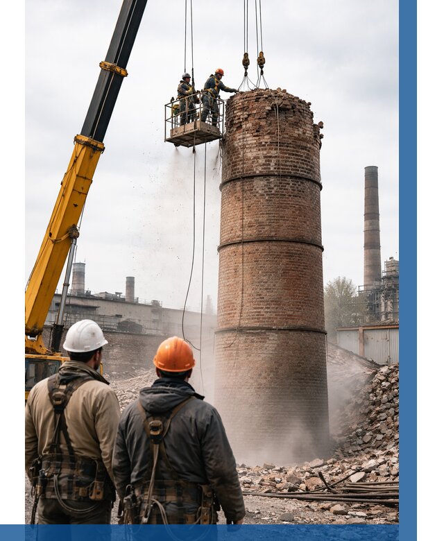 Демонтаж дымовой трубы в Людинове от 91602 р. | ВЫСОТНИК-Люд, смета