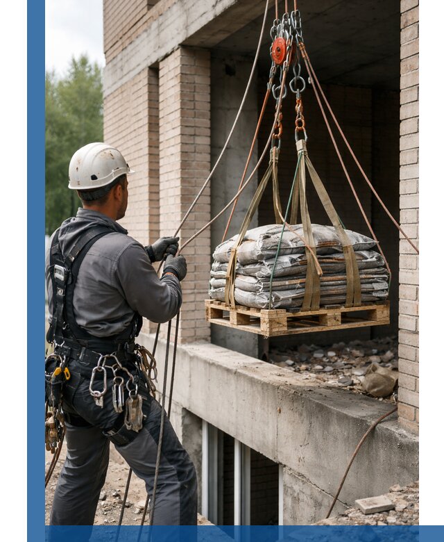 Подъем материалов на этаж веревками в Людинове оперативно
