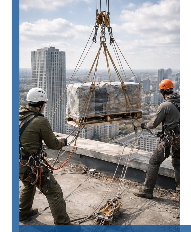 Подъем и монтаж крупногабаритных грузов на крышу в Людинове