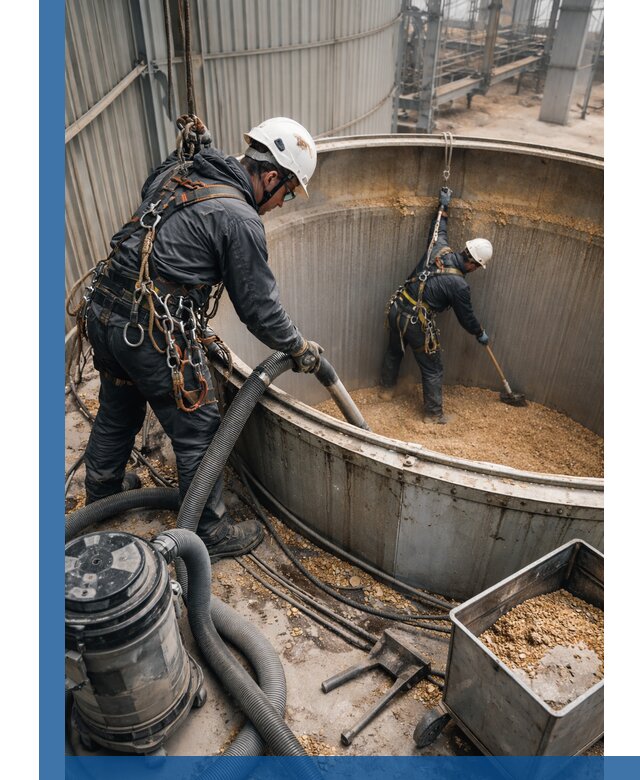 Профессиональная чистка зерновых бункеров в Людинове с выездом