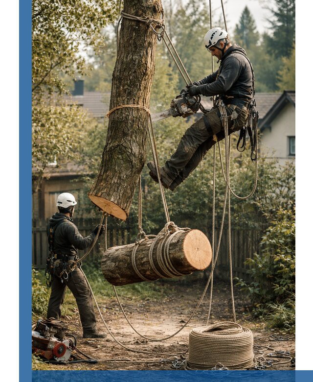 Валка деревьев частями в Людинове, безопасно и аккуратно