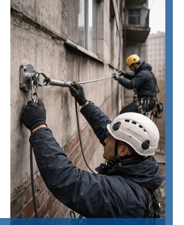Монтаж анкерных линий в Людинове от 3053 р. | ВЫСОТНИК-Люд